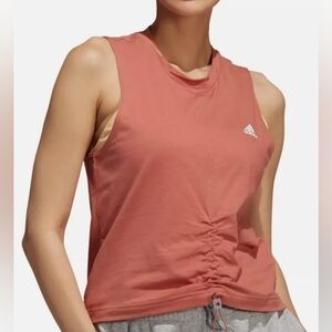 Adidas Cotton Cinch Tank, Rust Orange,Womens M